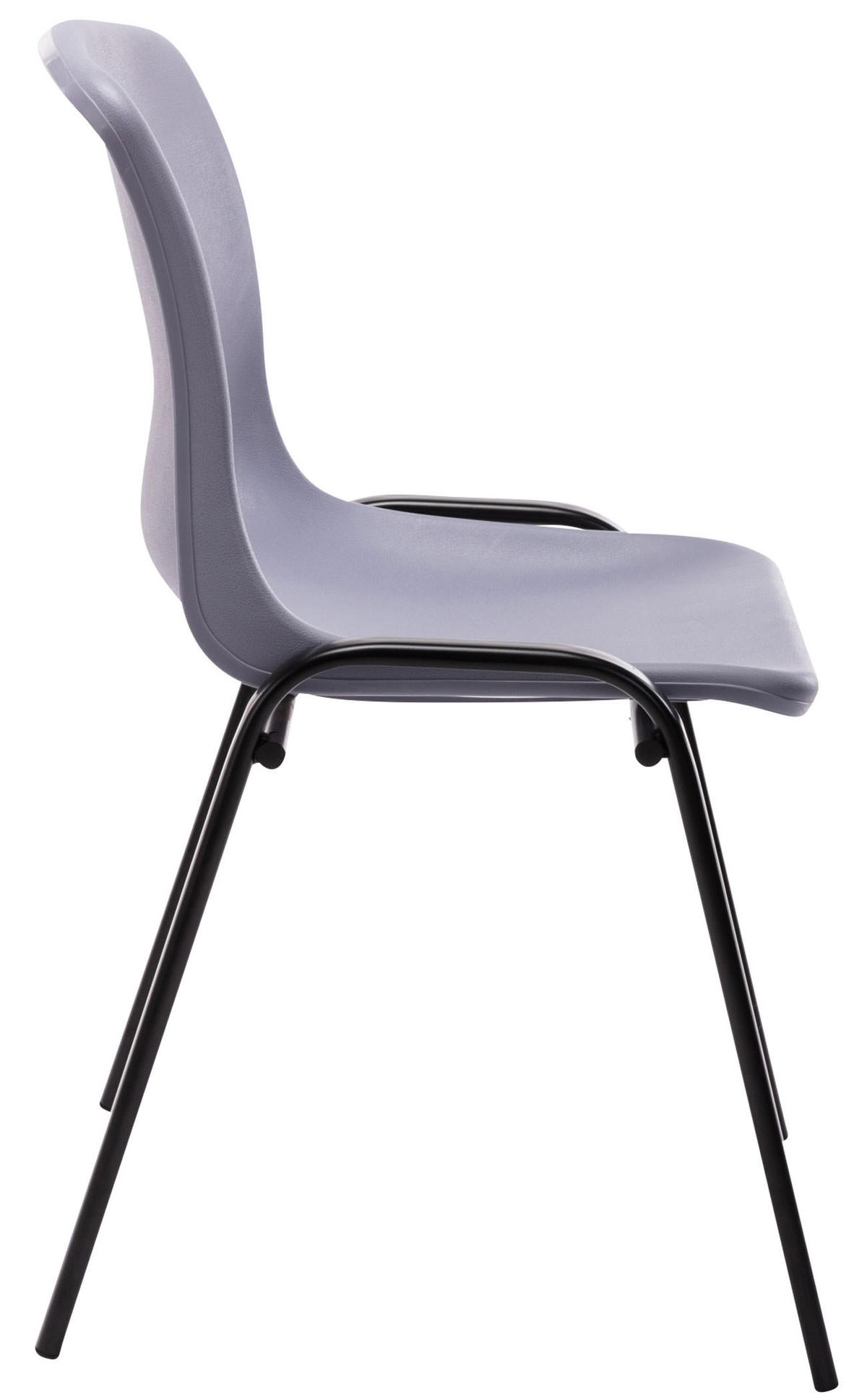 STUHL 4er Set Kunststoff grau - Schwarz/Grau, Kunststoff/Metall (47/76/52cm) - CLP