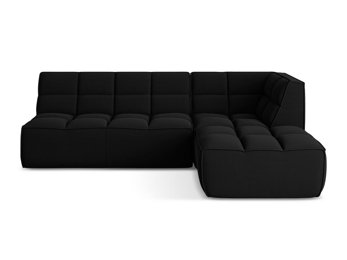 ECKSOFA Beidseitig Samt Stoff Schwarz - Schwarz, Kunststoff/Textil (258/178cm) - Makamii
