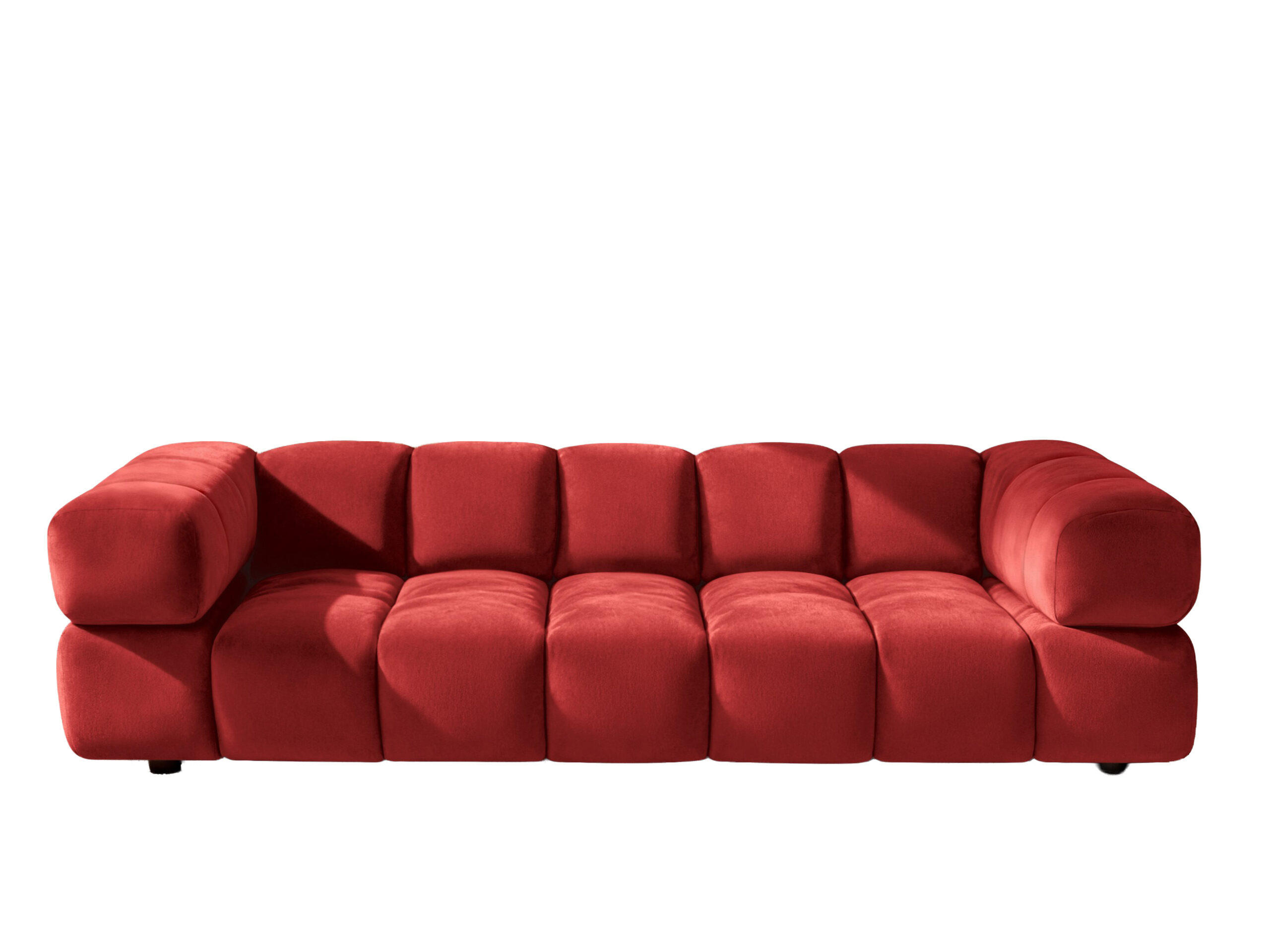 SOFA 4-Sitzer, Couch, Veloursstoff Bluvel, Rotwein, Averro - Weinrot, Holz (280/70/96cm) - Kaiser Möbel