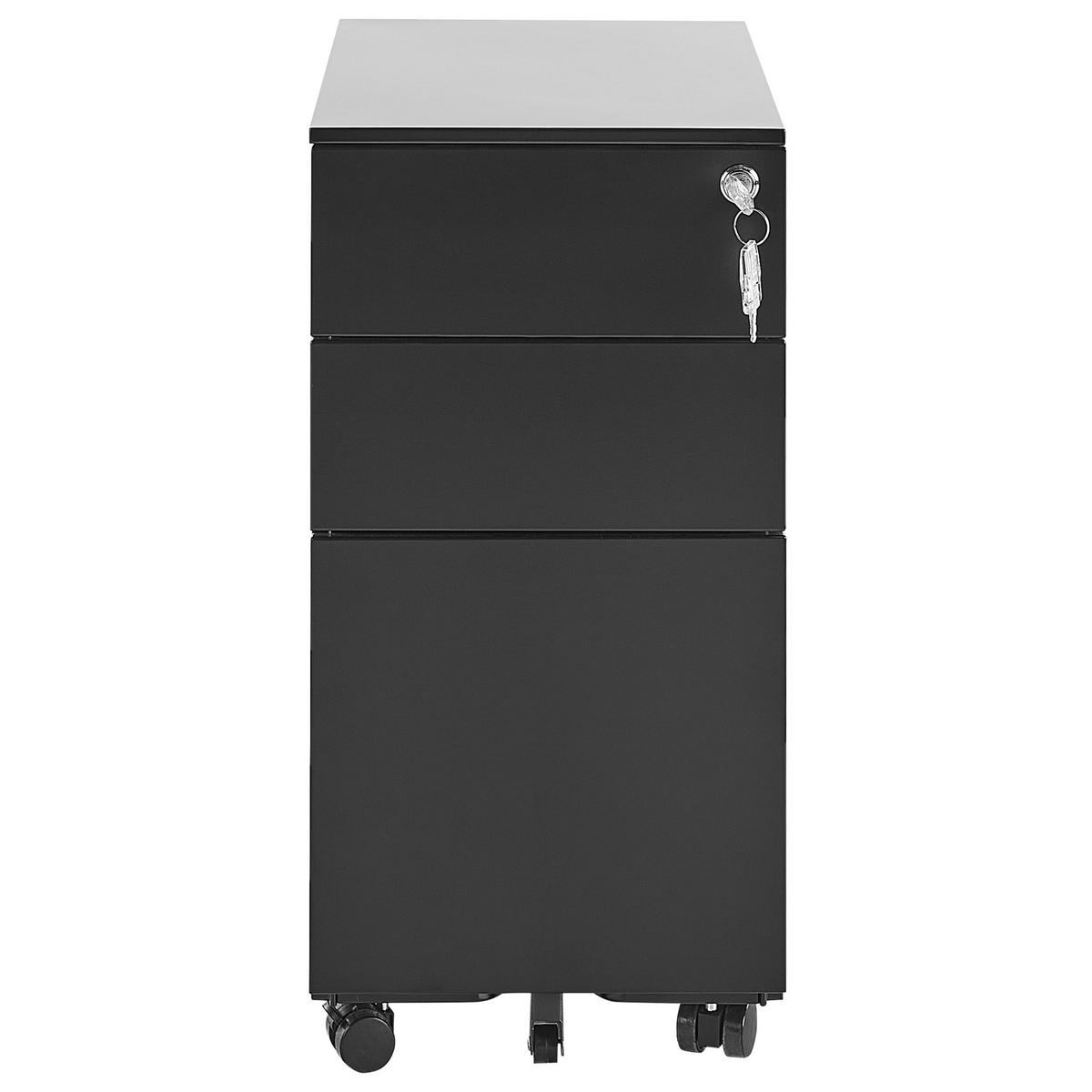 AKTENSCHRANK schwarz Bolsena - Schwarz, Metall (30/60/50cm) - Beliani