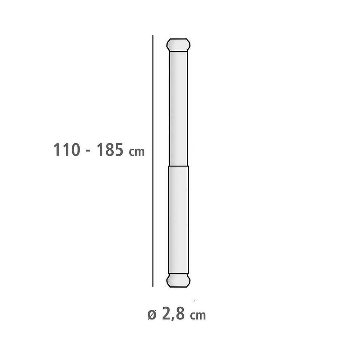 TELESKOP- Duschstange Luz - Schwarz, Metall (185cm) - Wenko