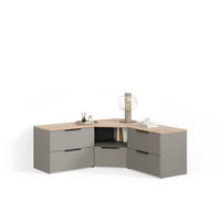 WOHNWAND Piave Greige 3 Teile - Greige, Holzwerkstoff (68/50/68cm) - Livinity®