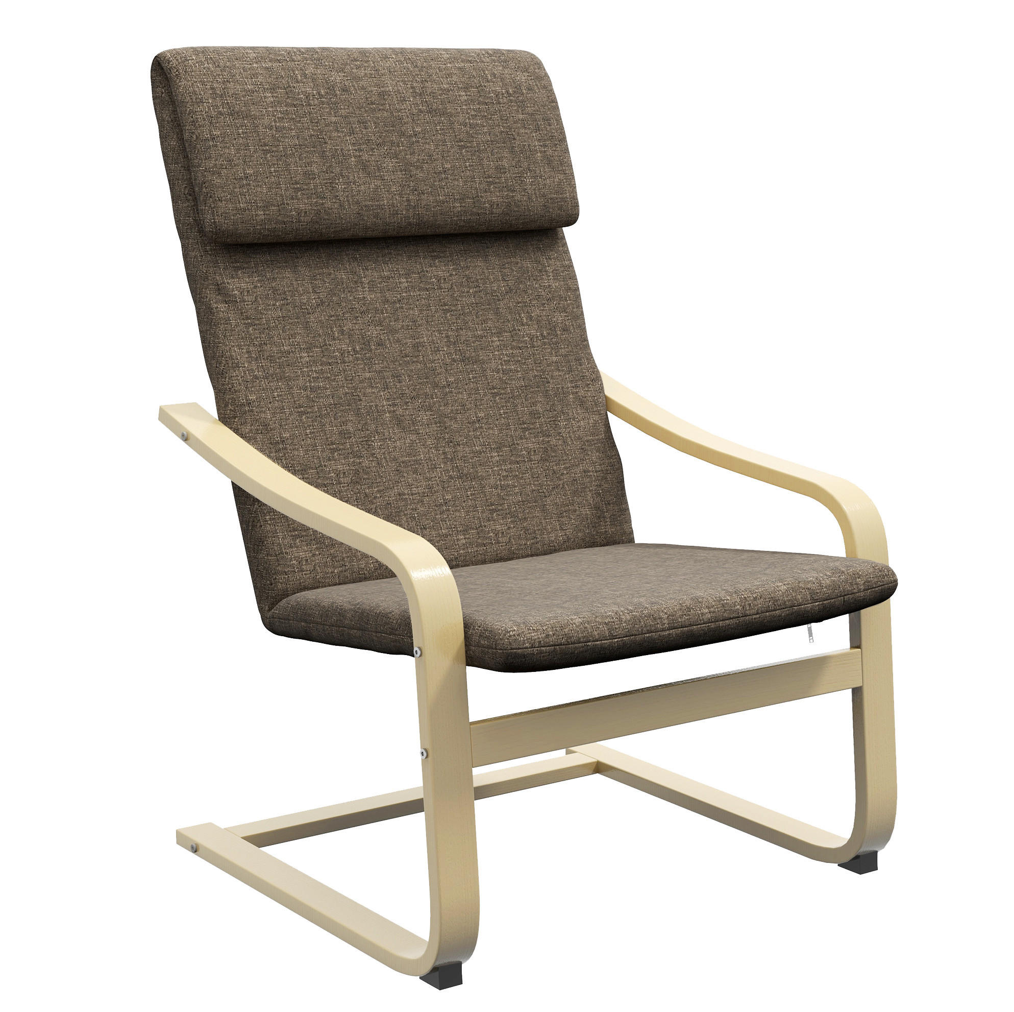 POLSTERSESSEL 65/69/98 cm mit Kopfstütze in Braun – bis 120 kg belastbar - Braun, Textil (65/98/69cm) - BEAOK