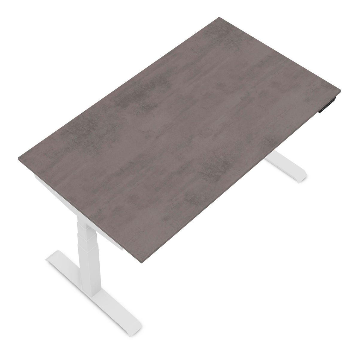 SCHREIBTISCH Elektrisch höhenverstellbarer Kinderschreibtisch JUNIOR Sichtbeton Anthrazit Signalweiß 140/70/52.5-121cm - Schieferfarben/Weiß, Holzwerkstoff/Metall (70/140/121cm) - ASSMANN