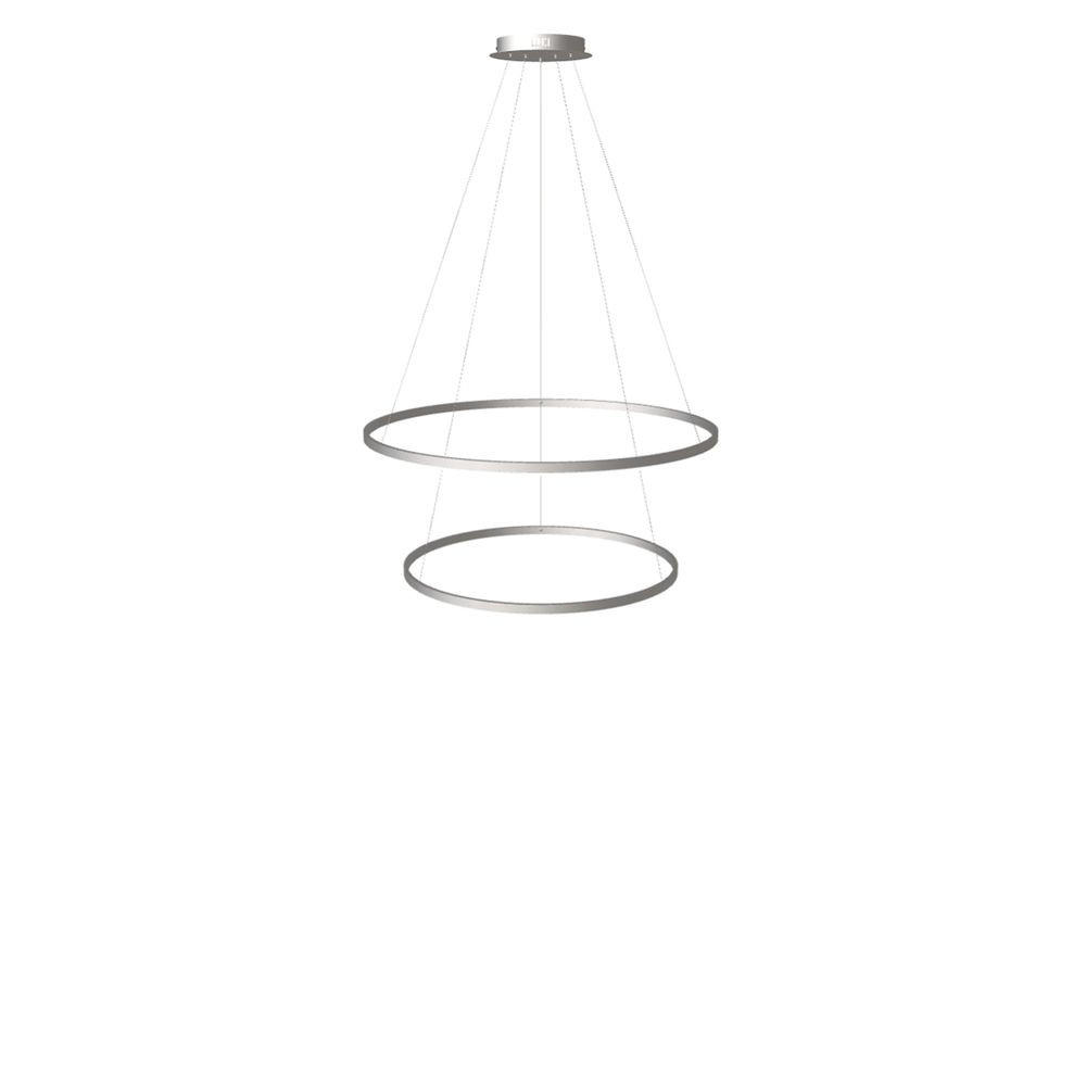 LED-HÄNGELAMPE 2er Ring Aluminium Ø 100 | 80cm - Alufarben, Metall (1.3/100/3.3cm) - s.luce