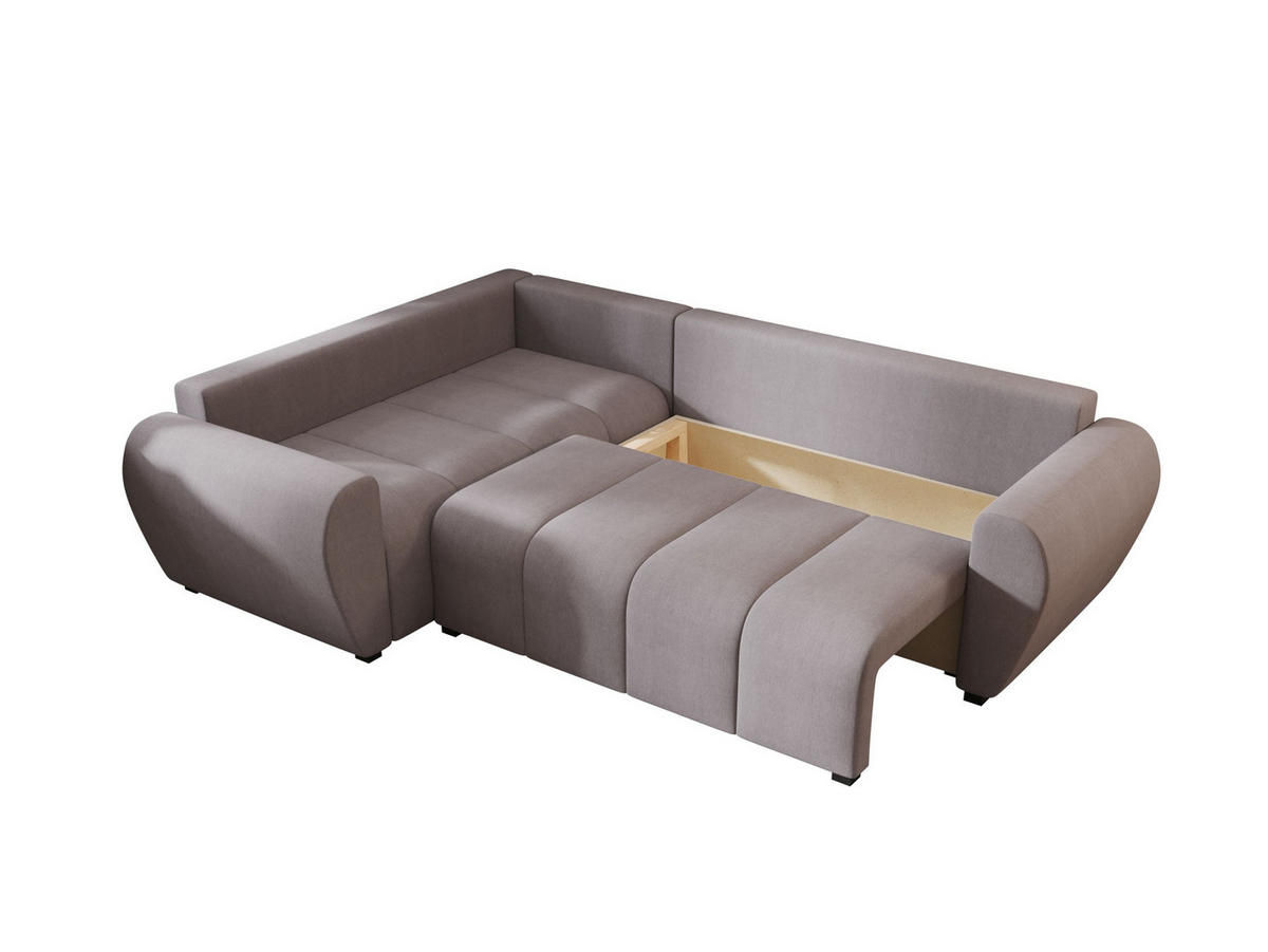 ECKSOFA MOLISA L PLUS Cosmic 160 Rechts mit Schlaffunktion - Grau, Textil (235/175cm) - Bedante