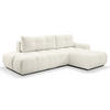 ECKSOFA L Form Hosio Cremeweiß 286/177/88 cm Rechts mit Schlaffunktion - Creme/Schwarz, Kunststoff/Textil (286/177cm) - AX Living