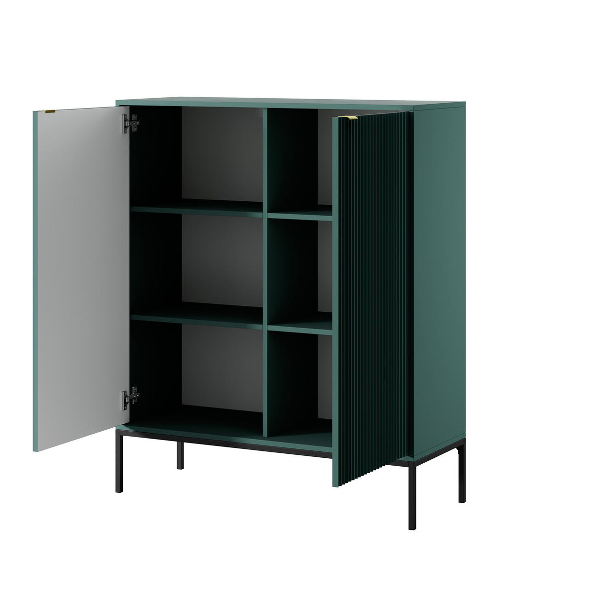 HIGHBOARD STELLARE 104/125/39 cm mit 2 Türen Hellgrün - Hellgrün, Holzwerkstoff (104/125/39cm) - MASSENO