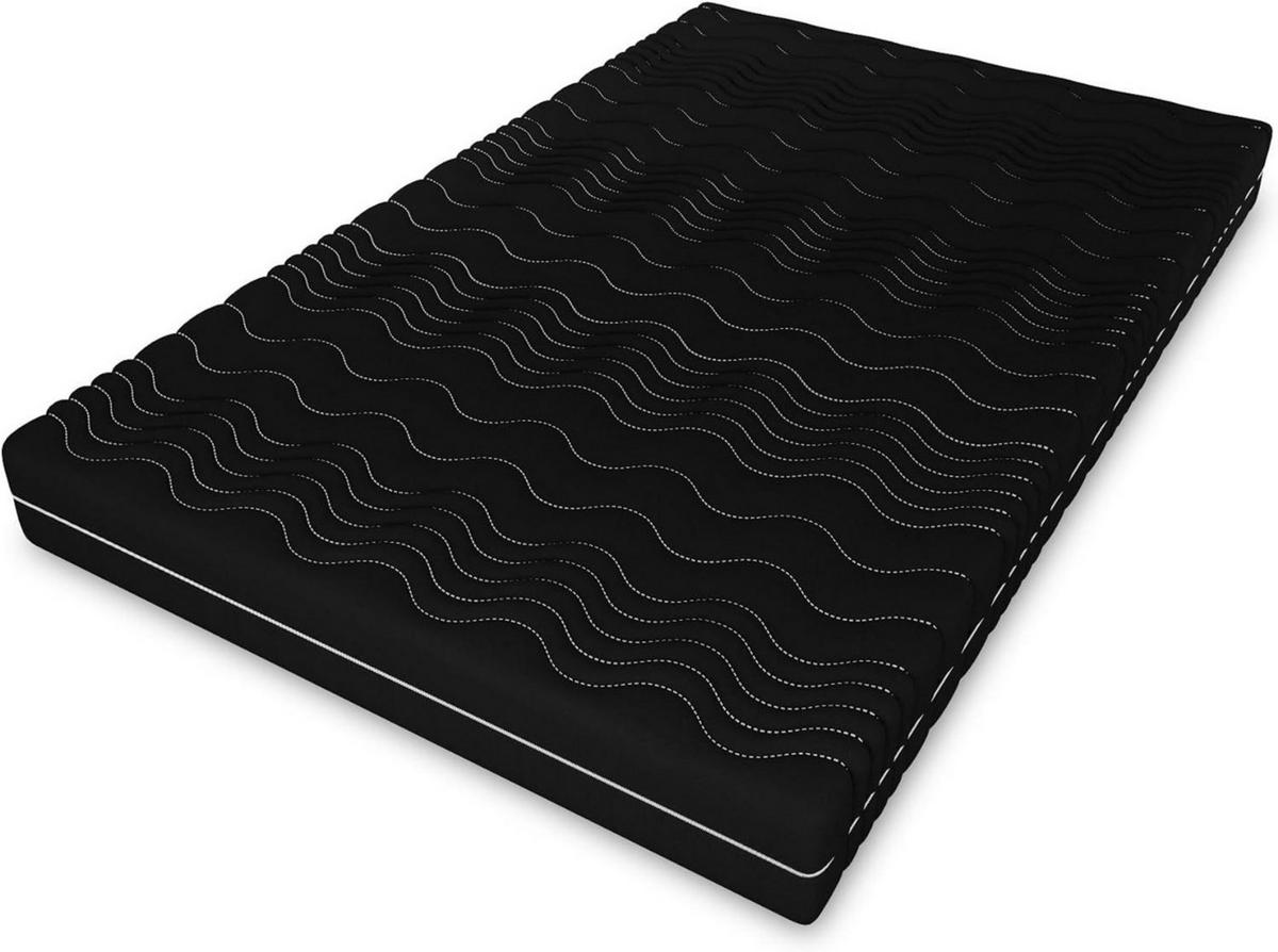TASCHENFEDERKERNMATRATZE Premium, 7 ZONEN, 90x200x26 cm, H3, Schwarz - Schwarz, Textil (90/200cm) - Marpur