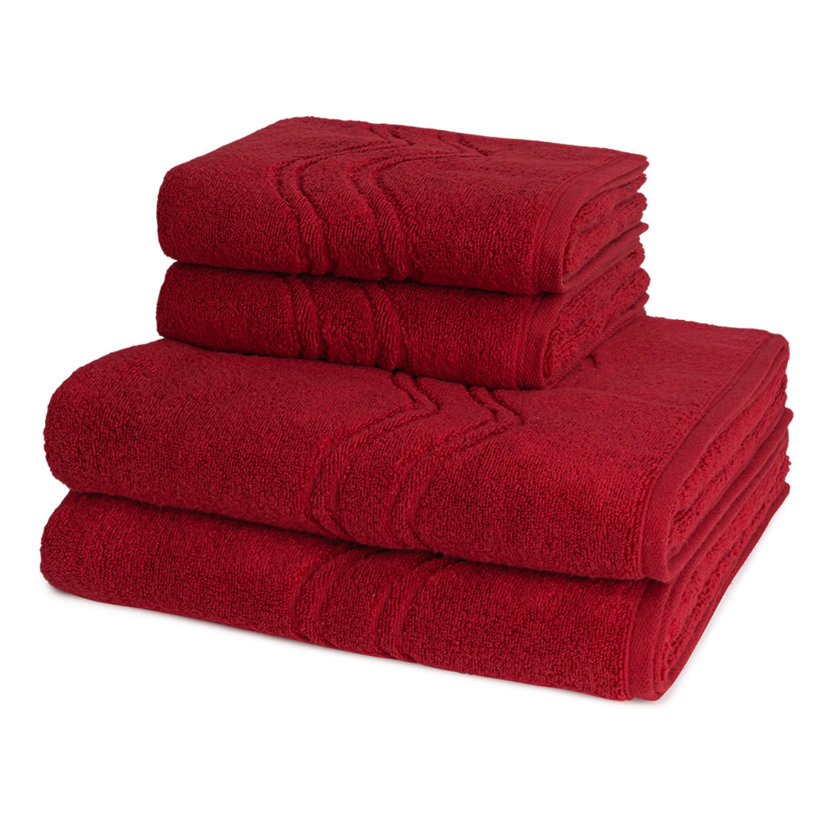 FROTTIERSET Cashmere feeling 4-teilig - Rot, Textil (50/100cm) - Ross