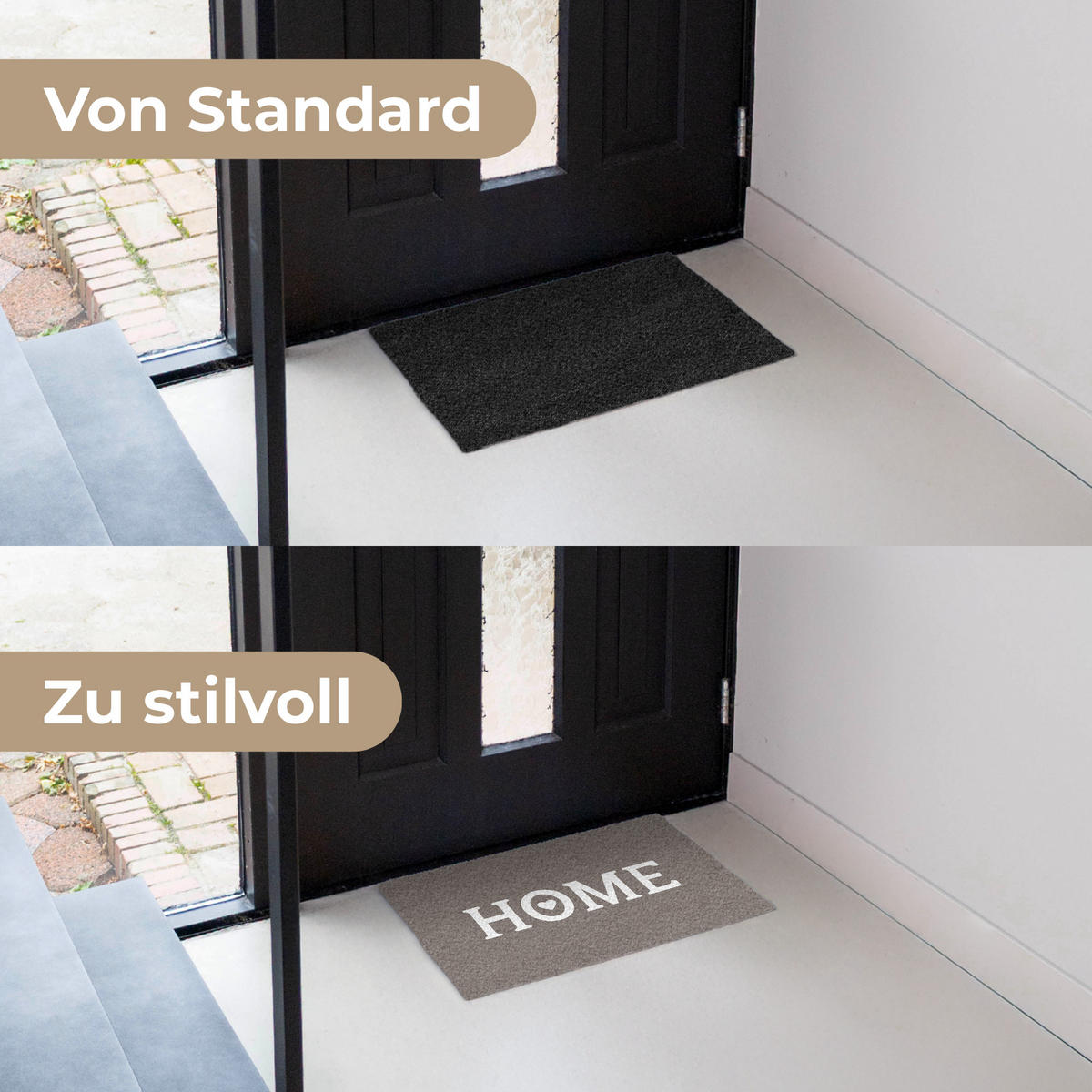 FUSSMATTE Startseite - Text - Taupe Fußabtreter 60x40 cm - Taupe, Kunststoff (60/40cm) - MuchoWow