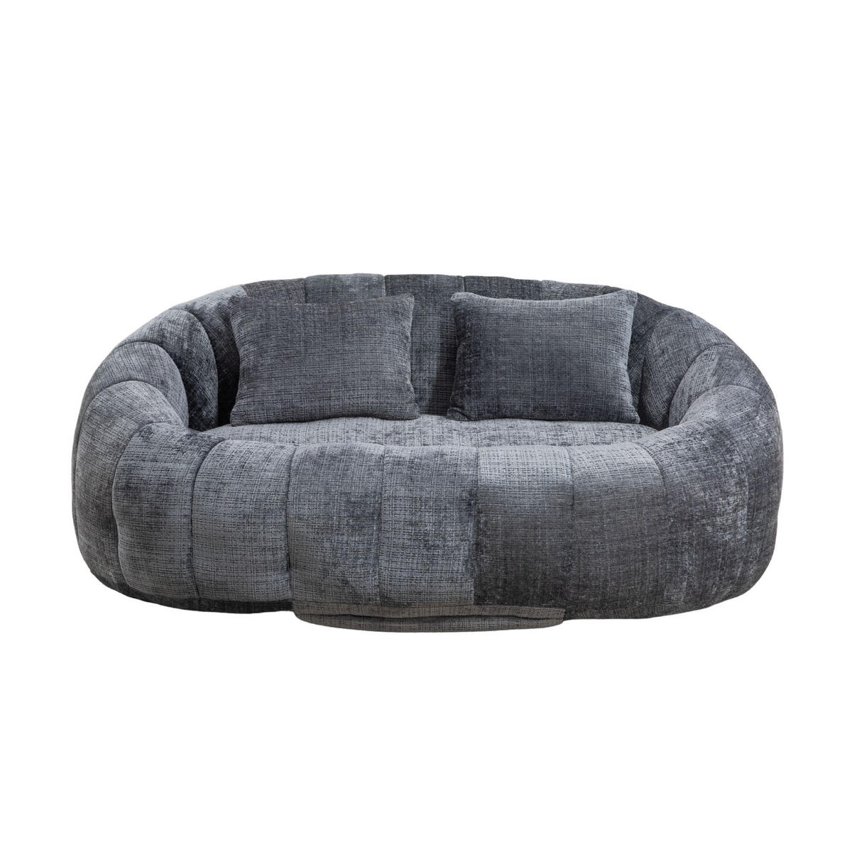 2-SITZER SOFA aus Chenille mit Memory Schaum & ohne Montage - Grau, Textil (145/63/95cm) - Urban Meuble