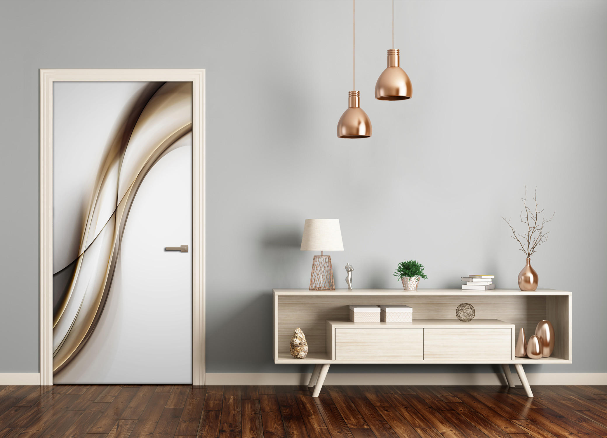 TÜRAUFKLEBER 75x205 cm Dekorativ für Türen - Cappuccino, Kunststoff (75/205/0.01cm) - TULUP