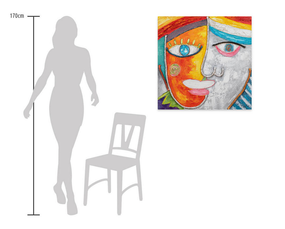 ACRYLBILD HANDGEMALT 80/80 cm - Multicolor, Holz/Textil (2.66/80cm) - KUNSTLOFT