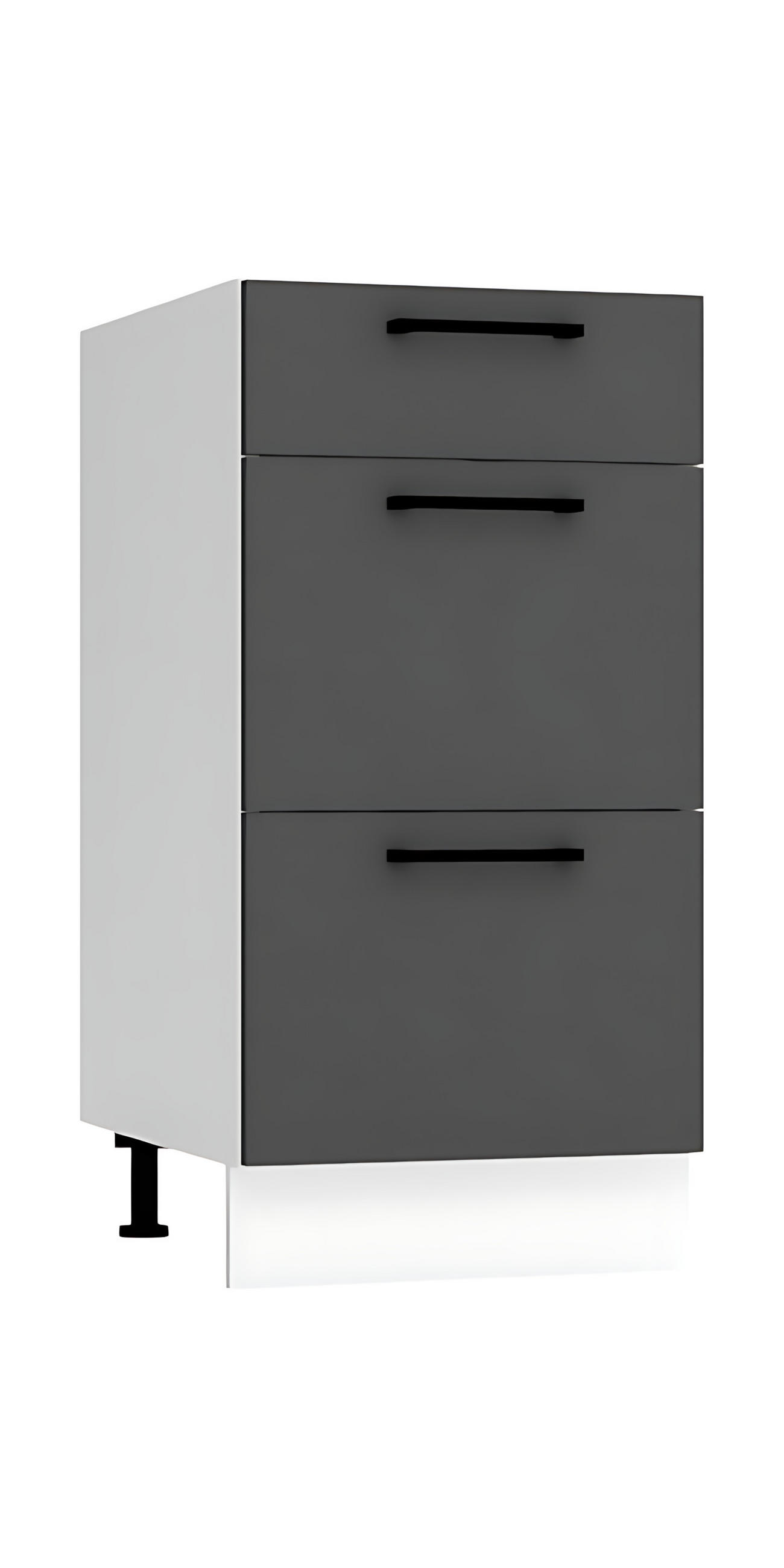 UNTERSCHRANK D40S3 - Morvex - 3 Schubladen für effiziente Organisation - Anthrazit, Holz/Metall (40/82/52.4cm) - ROYAL24_MARKT