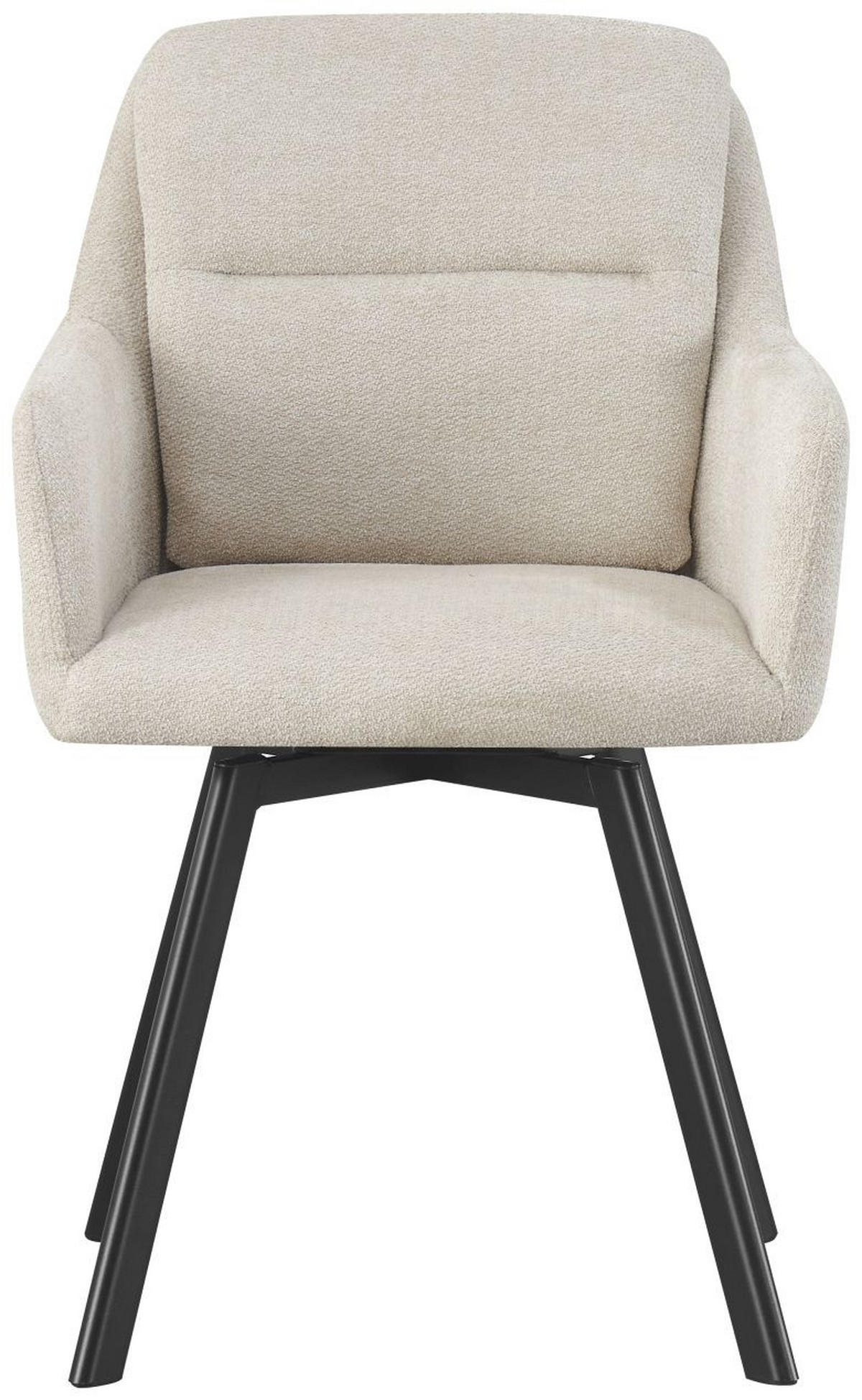 ARMLEHNENSTUHL Sophie creme 2er Set - Creme/Schwarz, Textil/Metall (53/87/62cm) - Xonox