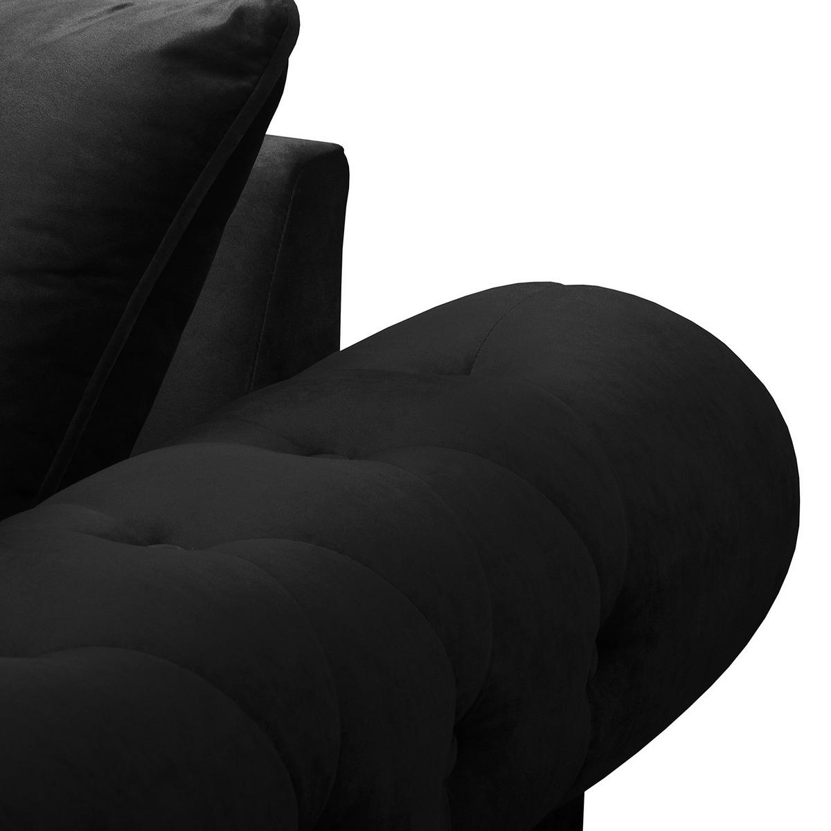 BIGSOFA - Samt - Silberfarben/Schwarz, Buchenholz/Textil (260/90/93cm) - home24