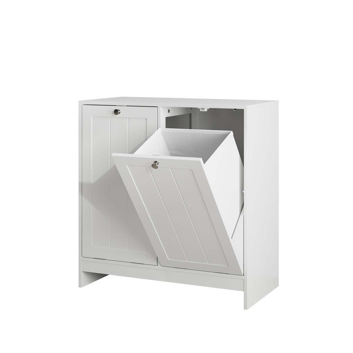 WÄSCHETRENNSCHRANK DE-38164 66/35/67 cm mit 2 herausnehmbaren Wäschekörben Weiß - Weiß, Holzwerkstoff (66/68/33cm) - ComfortXL