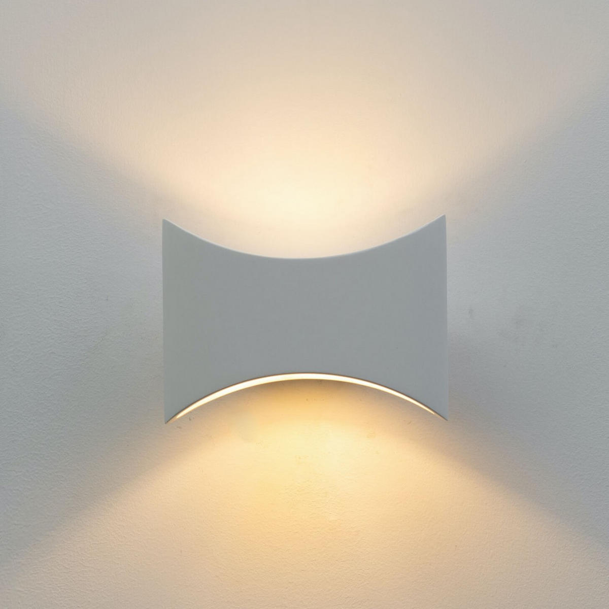 WANDLEUCHTE Calixta, Weiß, 20cm - Weiß, Naturmaterialien (13.3/14.7/20cm) - KOSILUM