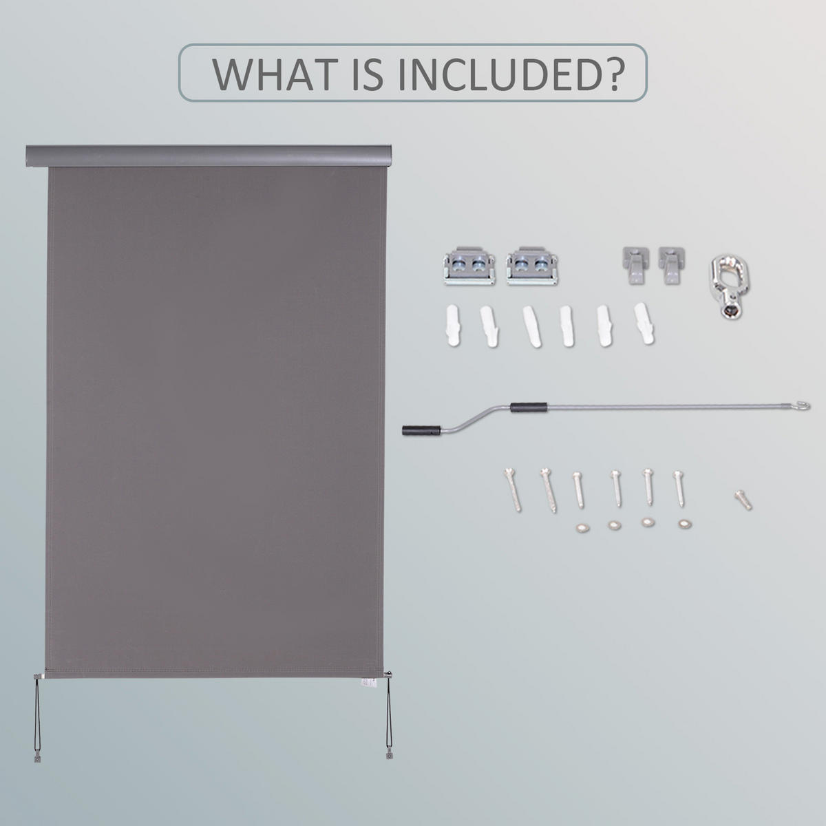 VERTIKALMARKISE 120x200 cm grau - Grau, Metall (200/120cm) - Fortuna Lai