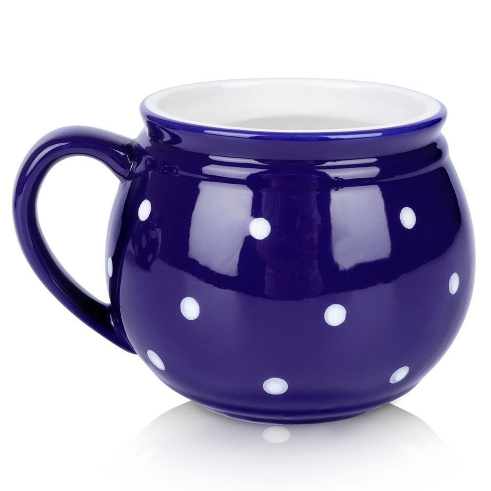 KERAMIKBECHER PUNKTE, Keramik, blau, 200 ml - Blau, Keramik (0.2L) - Orion 