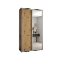 SCHWEBETÜRENSCHRANK 235,2/140/45 2-türig - Silberfarben/Schwarz, Holz/Metall (140/235/45cm) - Abiks Möbel