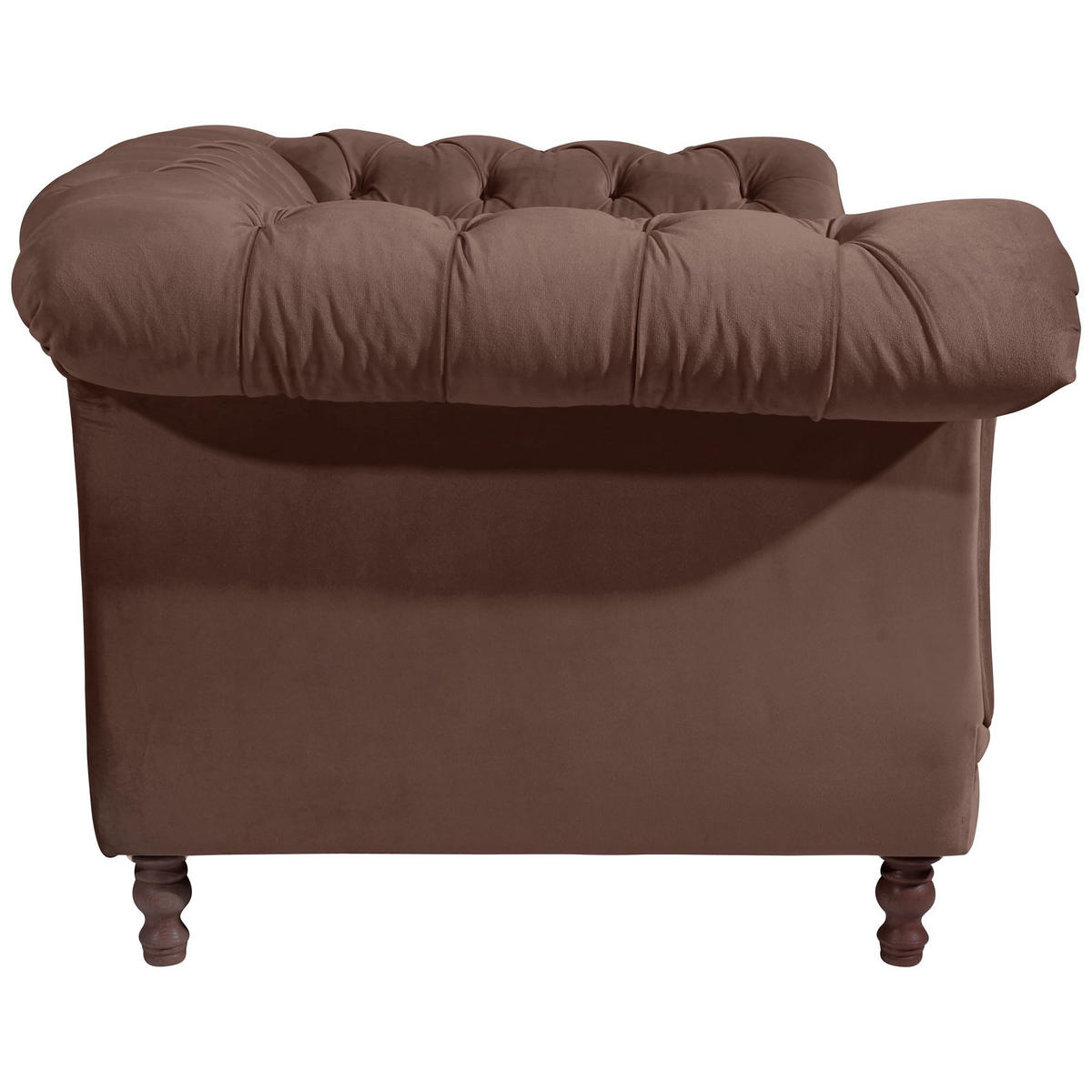 CHESTERFIELD Sessel Kaylin Samtvelours braun - Braun, Kunststoff (100/80/167cm) - 58aufmkessel