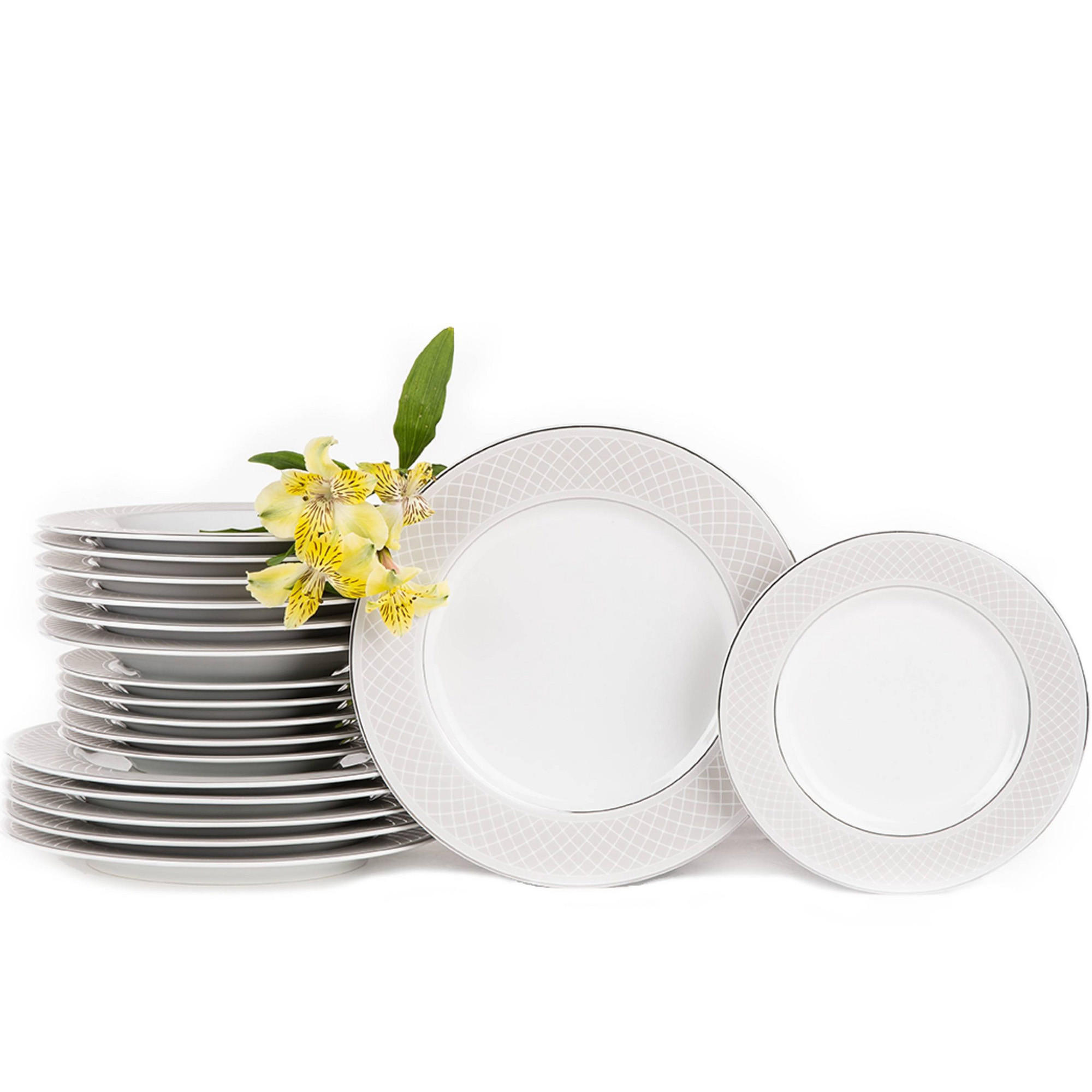 Konsimo® Tafelservice Weiß 27x9x27 cm
