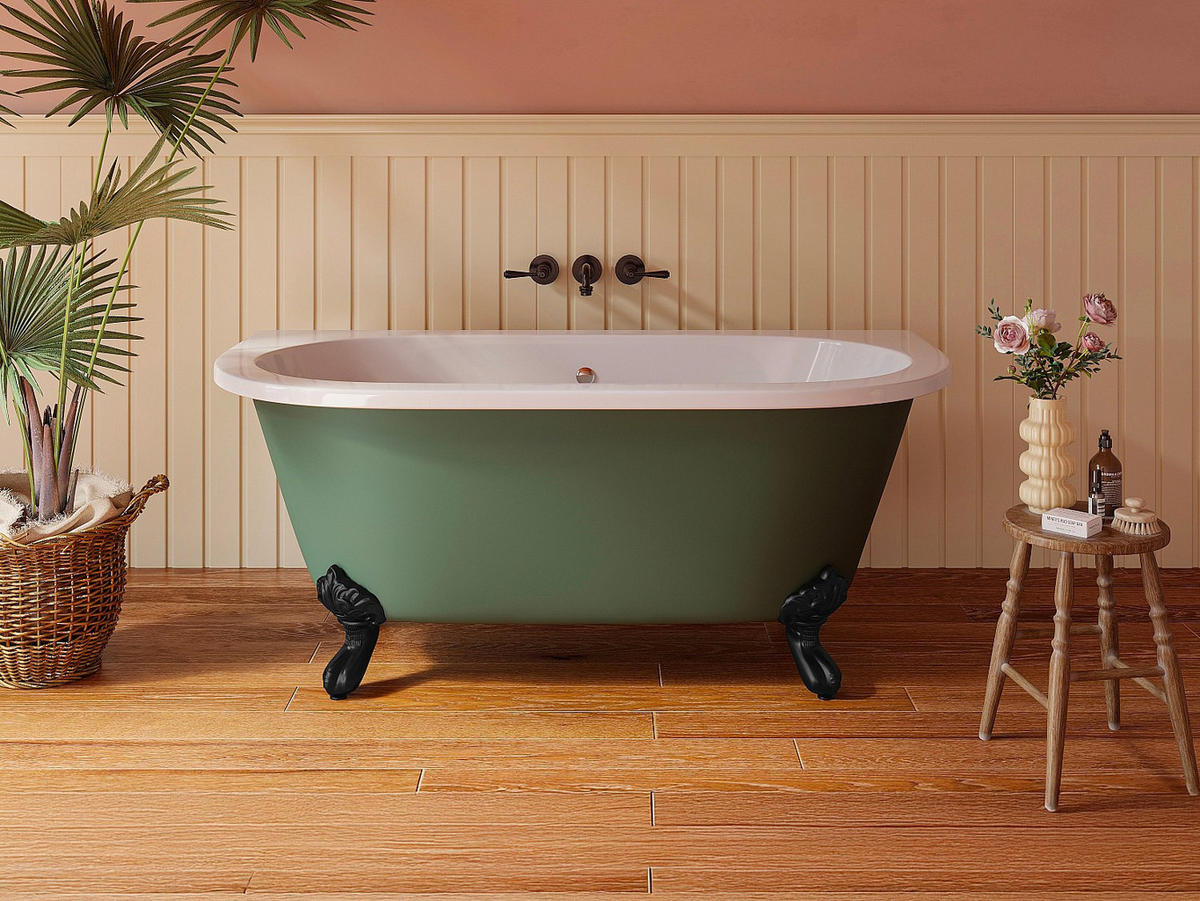 BADEWANNE - 150 cm x 74 cm - acryl - grün Sparus - Grün, Kunststoff (150/61/74cm) - Vente-Unique