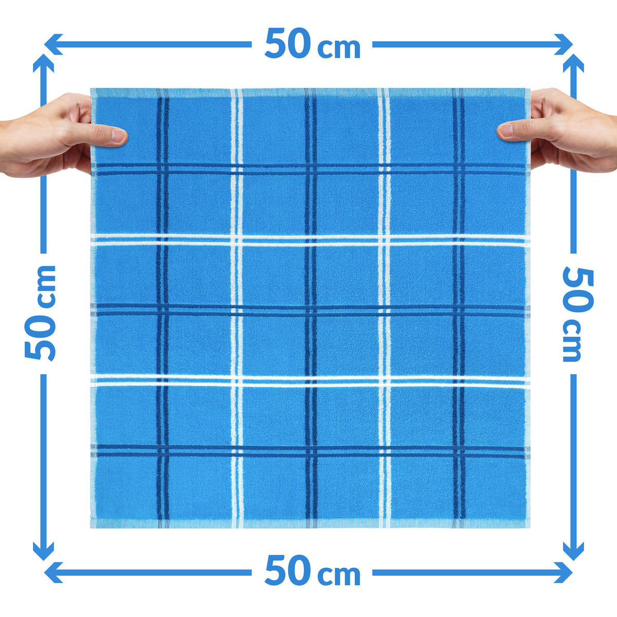 FROTTEE Küchenhandtücher 50x50 cm, 6er Set, Lyon Capri Blau - Pastellblau, Textil (50/50cm) - Lashuma