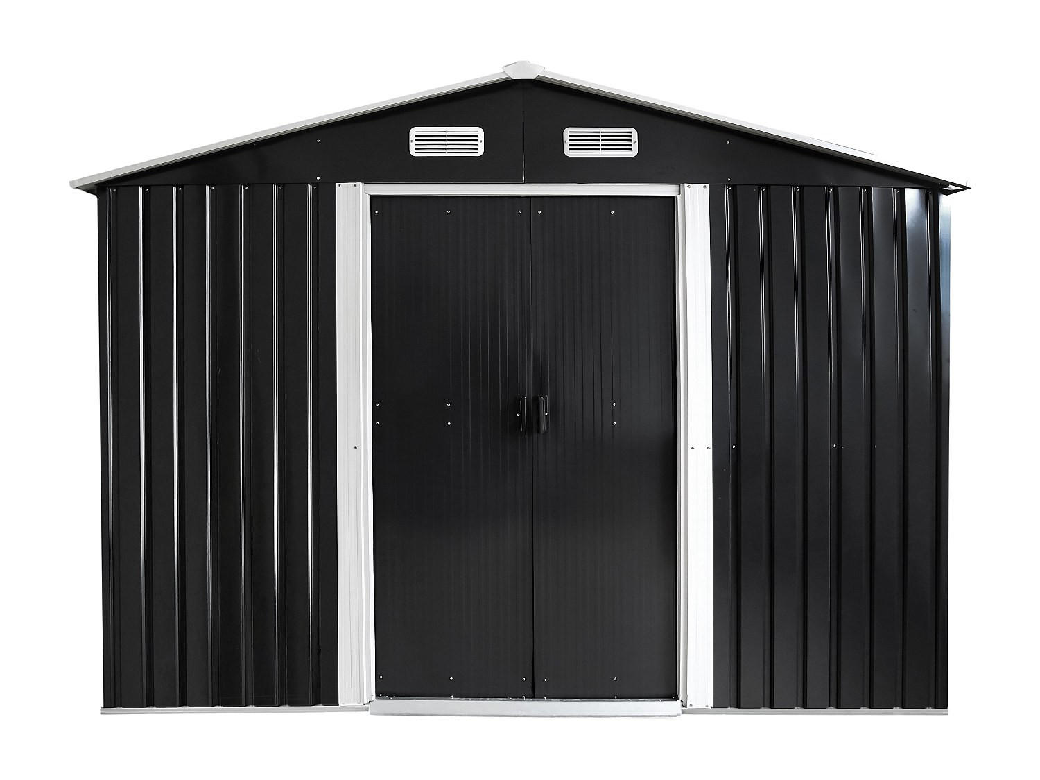 SCHREBERGARTENHAUS - 247 cm x 296 cm - metall - anthrazitgrau Manso - Anthrazit, Metall (247/170/296cm) - Vente-Unique