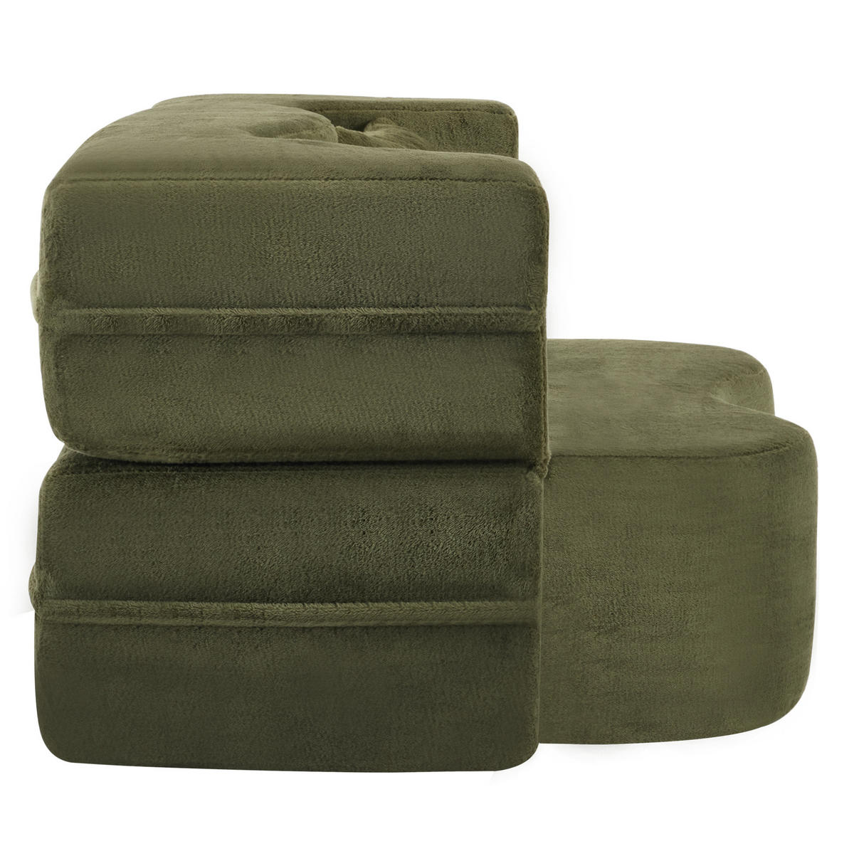 SCHLAFSOFA 2-in-1 als Sofa und Gästebett mit 2 Kissen und weichem Kurzplüschbezug, Grün - Grün, Kunststoff (180/70/55cm) - Redom