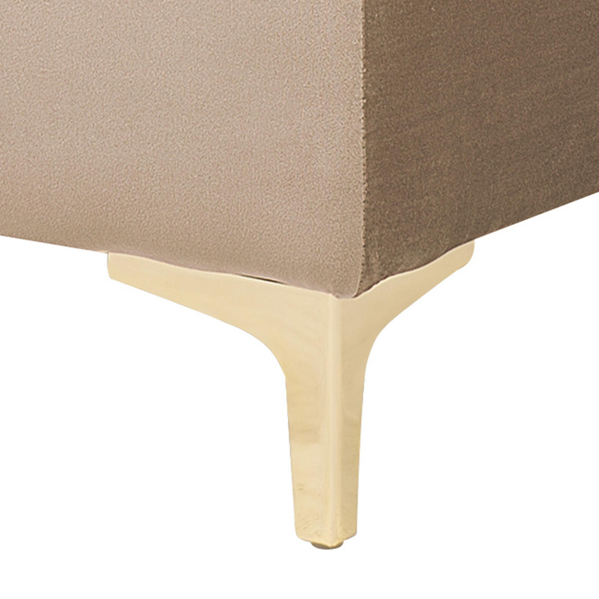 CHAISELONGUE Samtstoff sandbeige/gold Aberdeen - Beige/Goldfarben, Textil (107/83/168cm) - Beliani