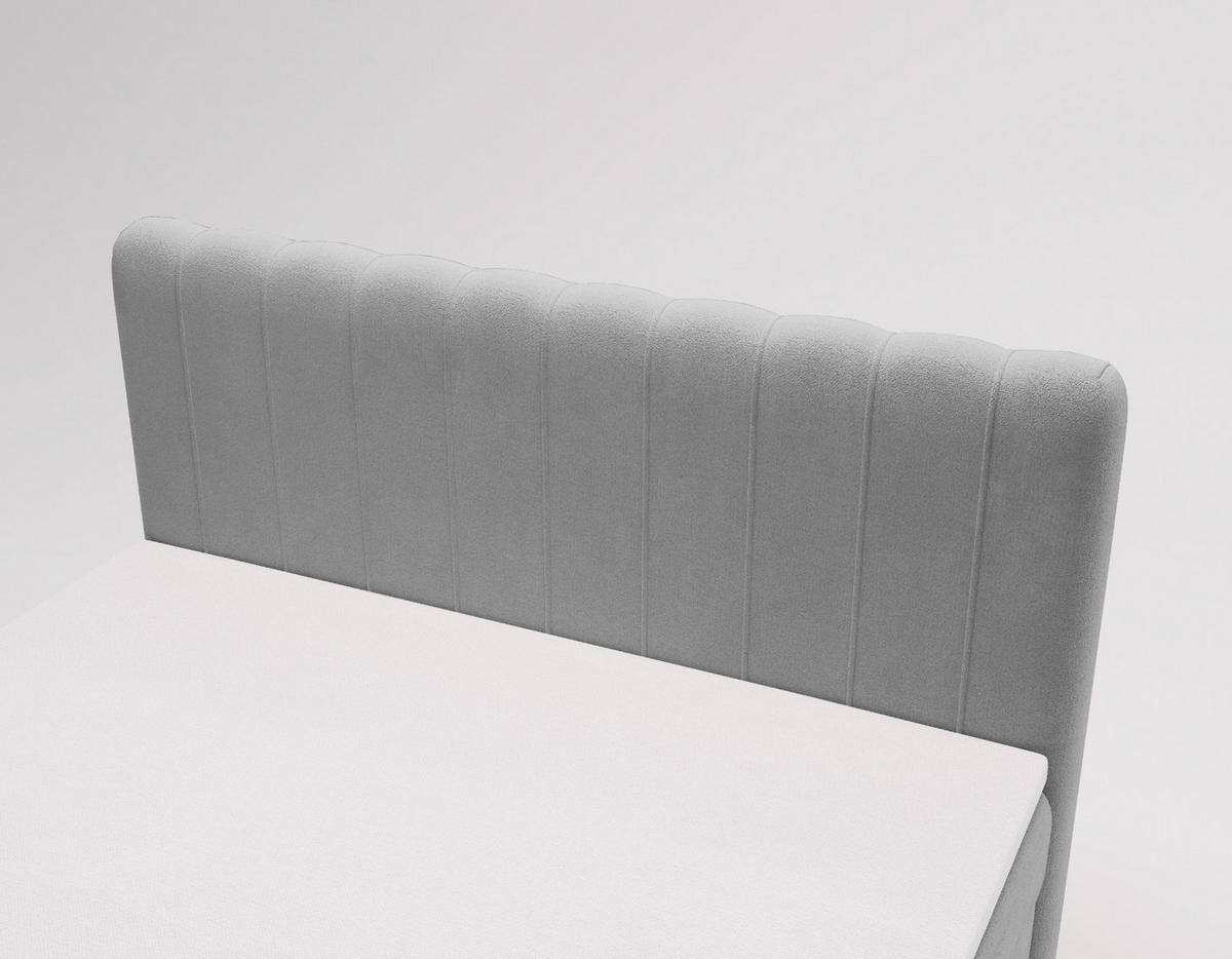 BOXBETT OSLO mit Bettkasten Stoff Komodo Hellgrau 120x200 cm - Hellgrau, Holz (120/200cm) - Kaiser Möbel