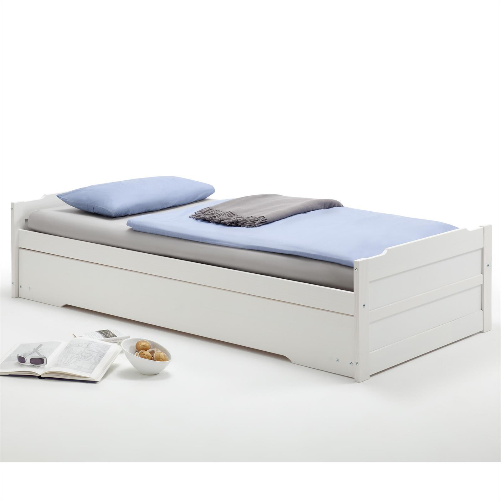 TANDEMBETT LORENA 90X200 CM - Weiß, Holz (99/48/205cm) - IDIMEX