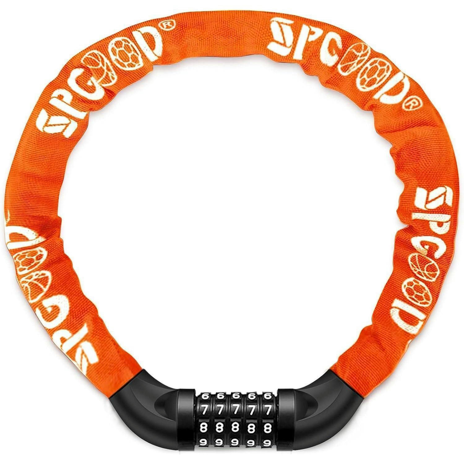FAHRRADSCHLOSS mit Zahlenschloss 83 cm orange - Orange, Metall (4/4/83cm)