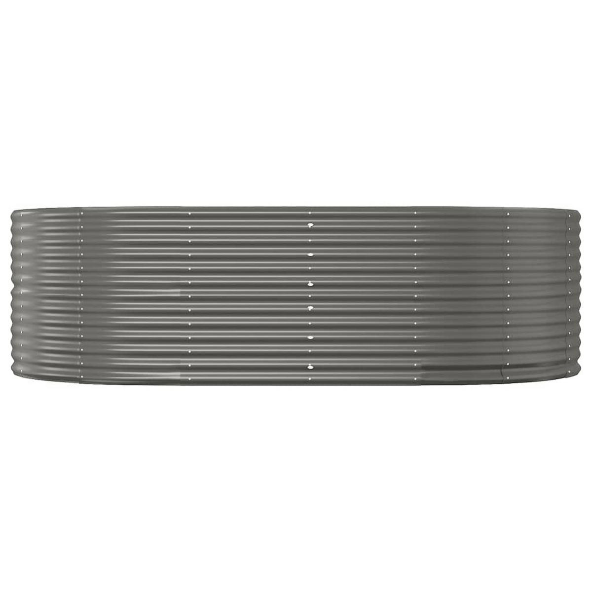 HOCHBEET Grau 212x140x68 cm Verzinkter Stahl - Grau, Metall (140/68/212cm) - furnicato