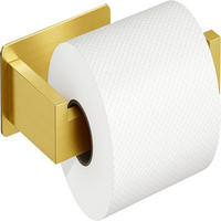 TOILETTENPAPIERHALTER , Edelstahl - Goldfarben, Metall (7.7/4.5/14cm) - Authentics