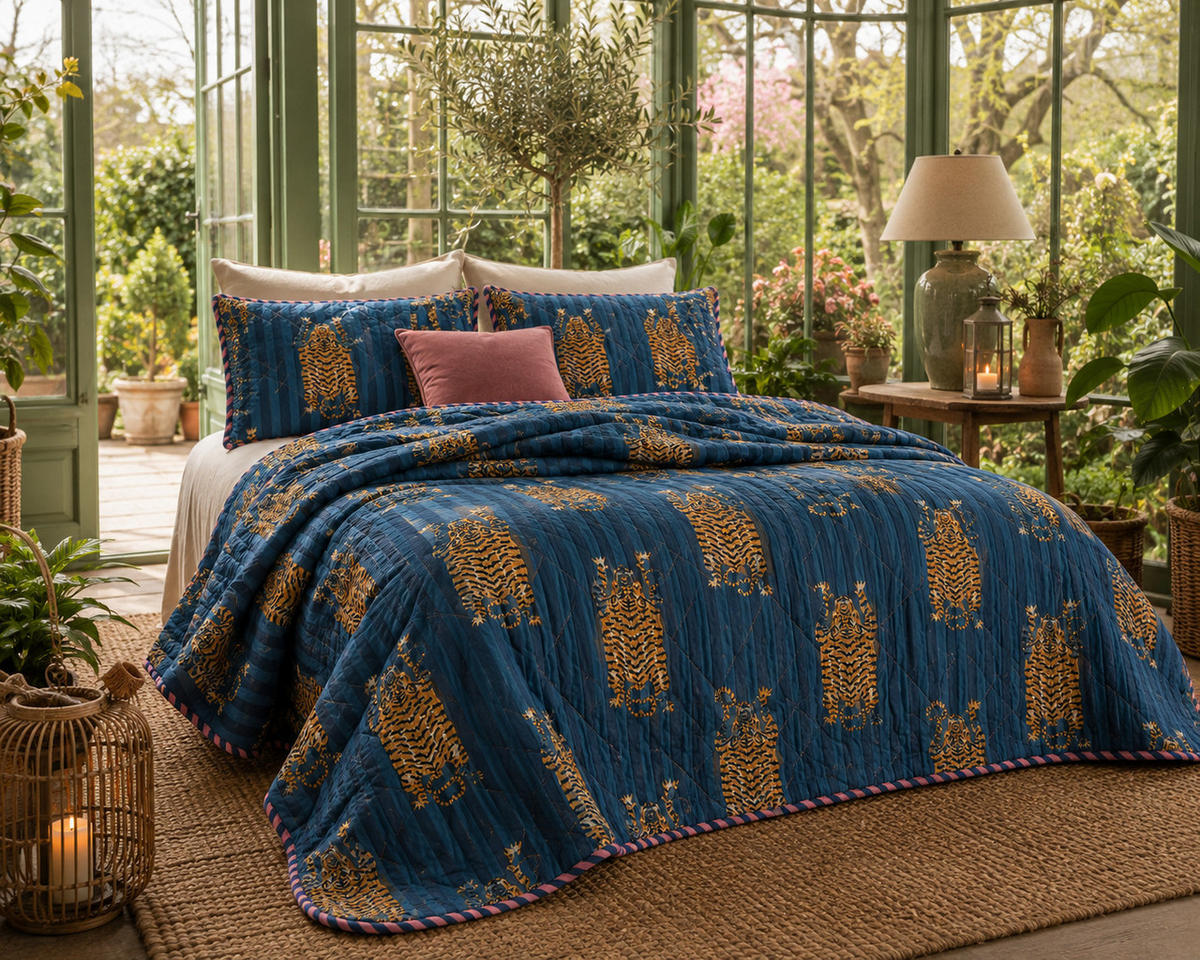 WOHNDECKE Baumwolle 140x220 cm Quilt-Optik – Gesteppt, Weich & Modern - Multicolor, Naturmaterialien (140/220cm) - AU Maison