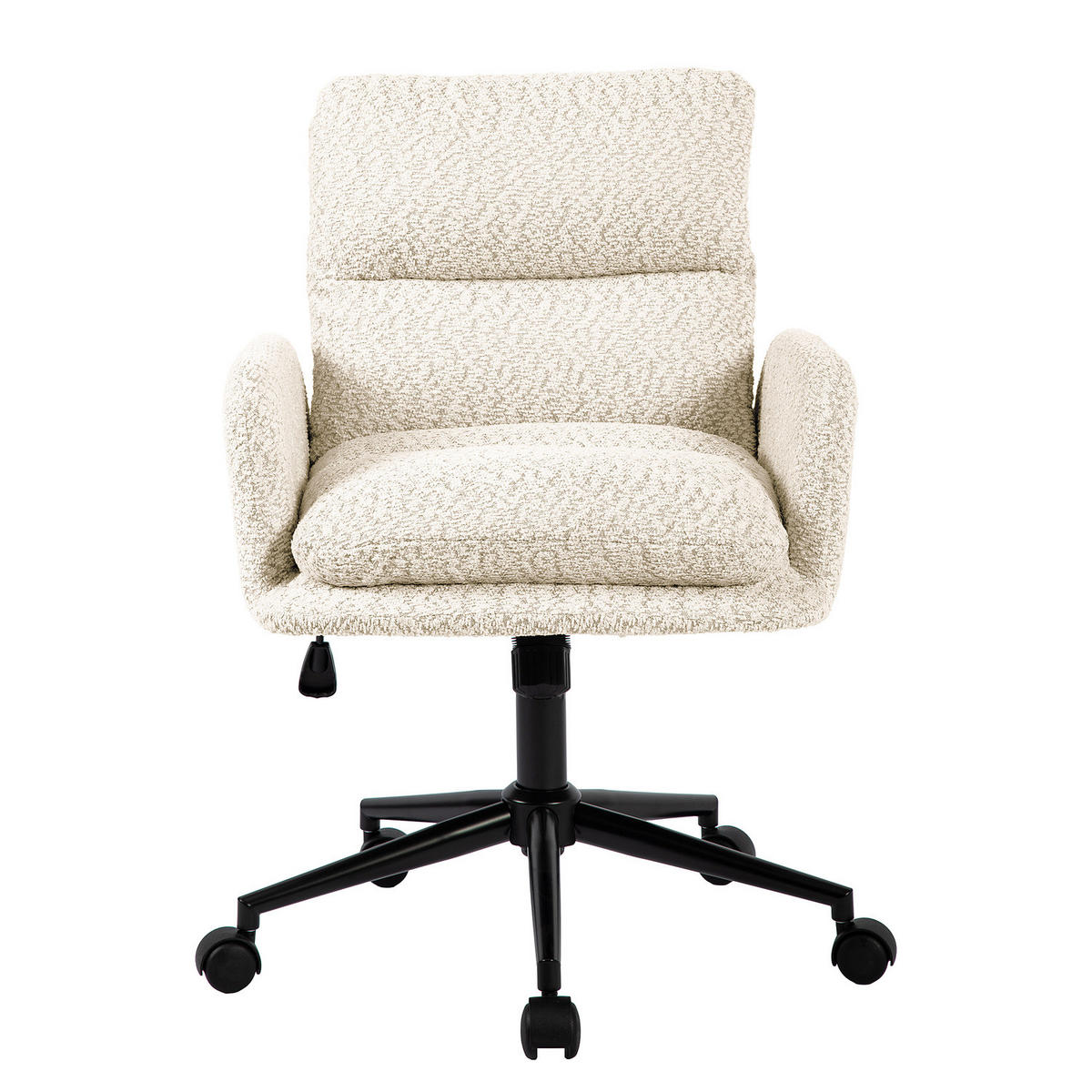 BÜROSTUHL - Strukturstoff / Eisen - Creme / Schwarz - Beige, Textil/Metall (60/86/60cm) - home24