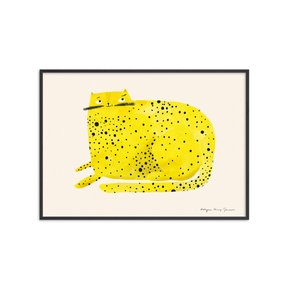 POSTER mit Rahmen Wild Apple - Cat - Gelb/Schwarz, Holz/Papier (50/70cm) - Poster&Frame
