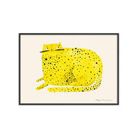 POSTER mit Rahmen Wild Apple - Cat - Gelb/Schwarz, Holz/Papier (50/70cm) - Poster&Frame