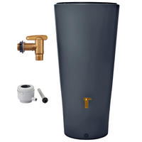 2IN1 Regentonnen Komplett-Set 220 L graphite grey - Grau, Kunststoff (58/120/58cm) - 4rain