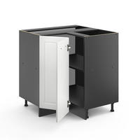 ECKUNTERSCHRANK R-Line Weiß Landhaus 75.6 cm, AP Eiche - Anthrazit/Weiß, Holzwerkstoff (75.6/81.6/60cm) - Vicco