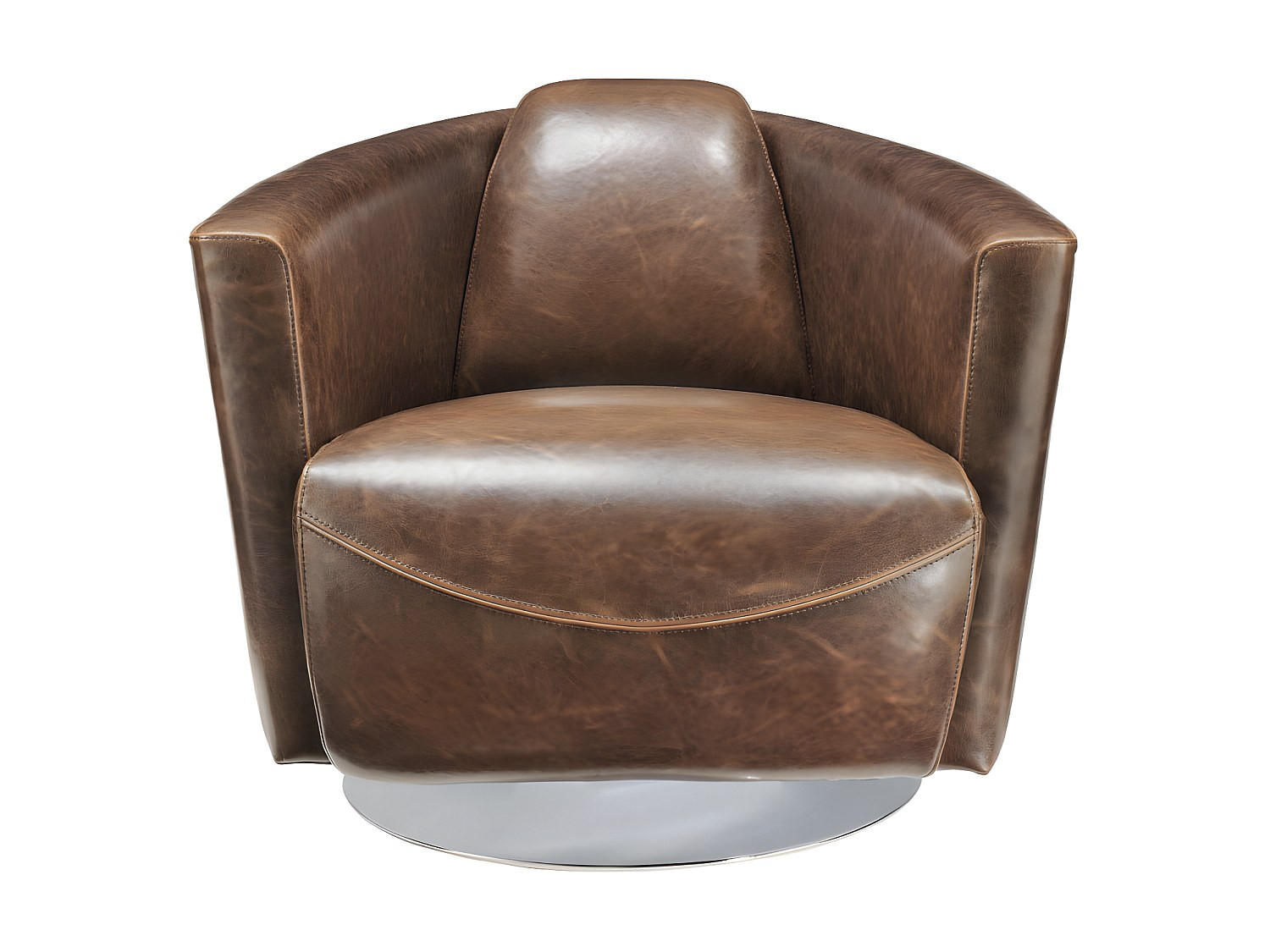 SESSEL mit gerader Rückenlehne - 1 Person - Leder - Schokoladenbraun - Braun, Leder (78.5/73/85.5cm) - Vente-Unique
