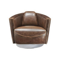 SESSEL mit gerader Rückenlehne - 1 Person - Leder - Schokoladenbraun - Braun, Leder (78.5/73/85.5cm) - Vente-Unique