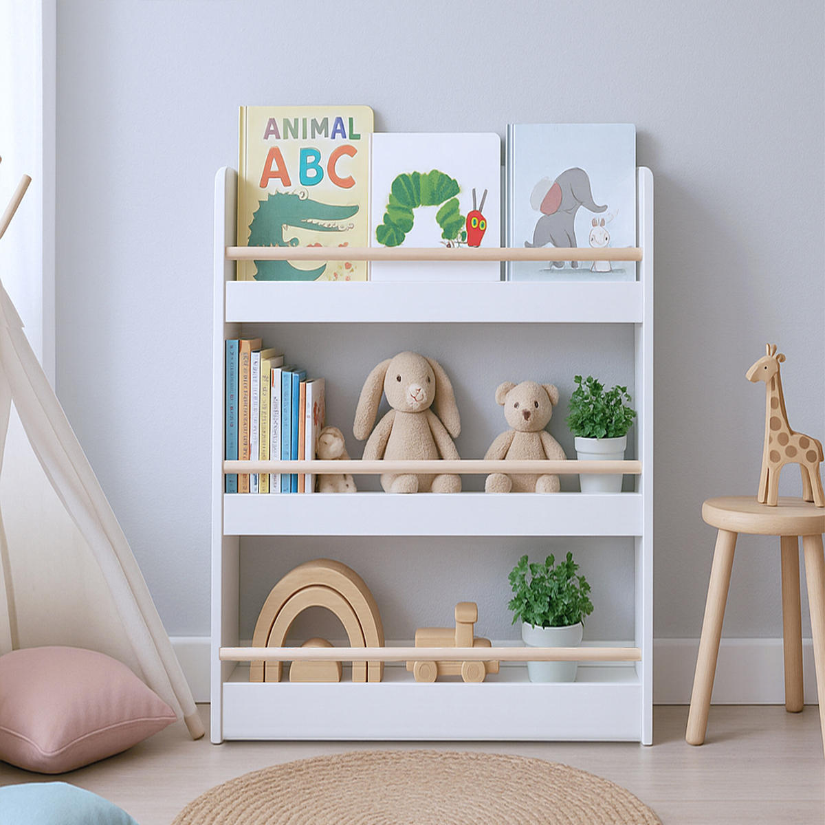 BÜCHERREGAL - Weiß, Holz/Holzwerkstoff (60/90/20cm) - Relaxdays