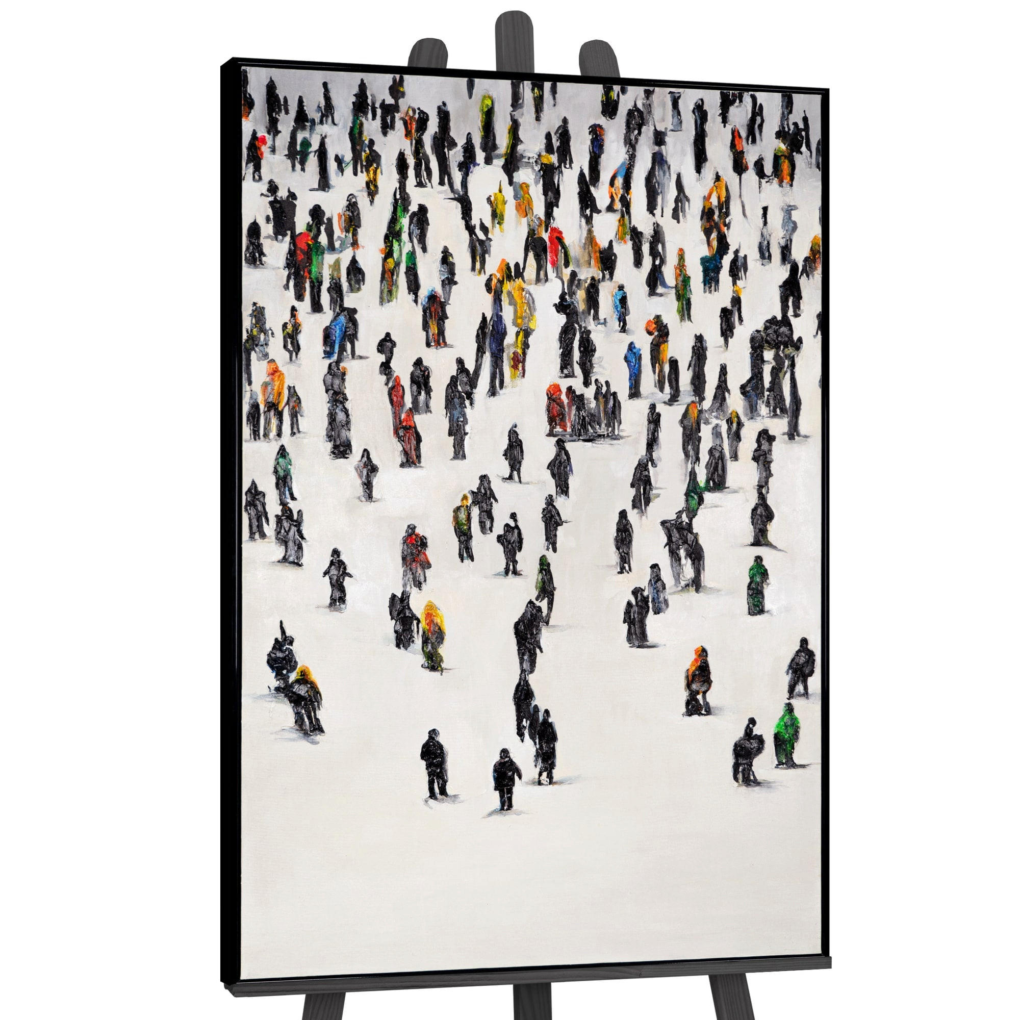 GEMÄLDE Kollektive Bewegung Schattenfugenrahmen Schwarz 120x80 cm - Schwarz, Holz (120/80cm) - YS-art gallery