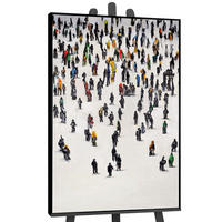 GEMÄLDE Kollektive Bewegung Schattenfugenrahmen Schwarz 120x80 cm - Schwarz, Holz (120/80cm) - YS-art gallery