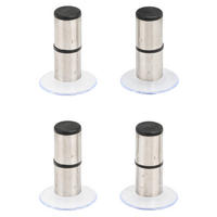 HERDABDECKPLATTEN-ERSATZFUSS 4er-Set - Edelstahlfarben, Metall (2/5.5/2cm) - bremermann